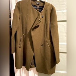 Theory Army Green Twill Coat